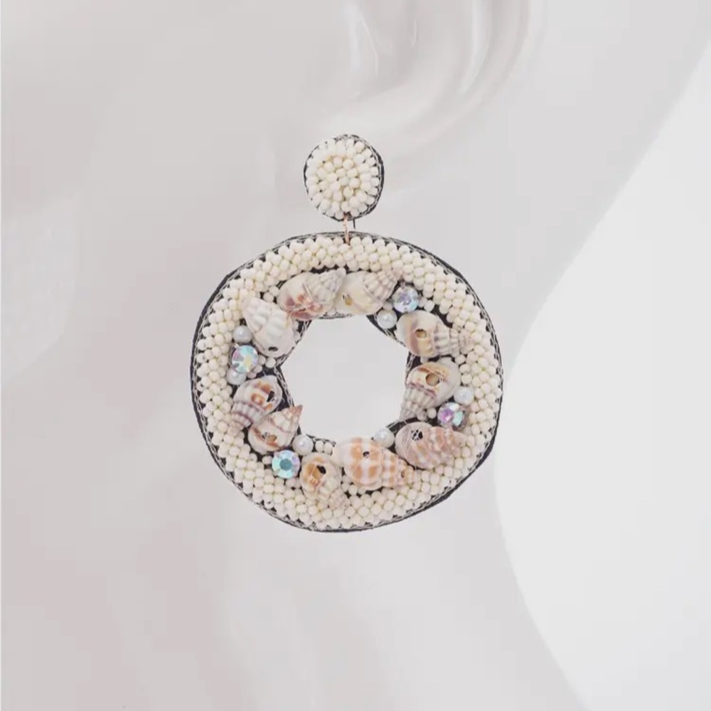 Shell sead bead earrings - Picture 5 of 5